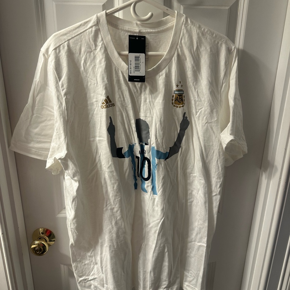 Adidas White Graphic Men's Shirt